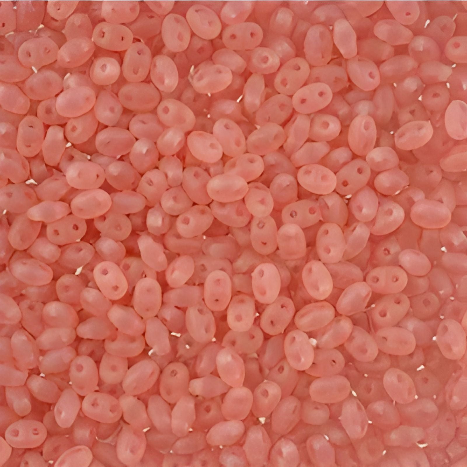 Miniduo Beads, Opal Rose Matte, 10g.