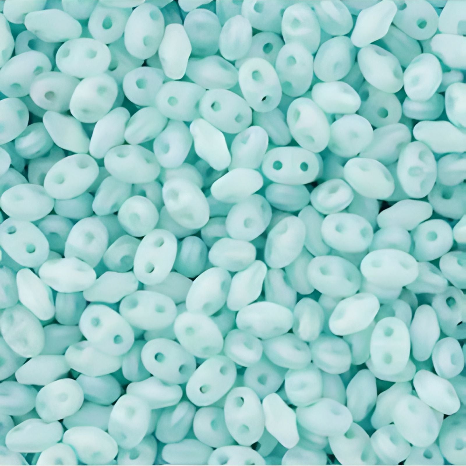 Miniduo Beads, Silk Blue Opal Matte