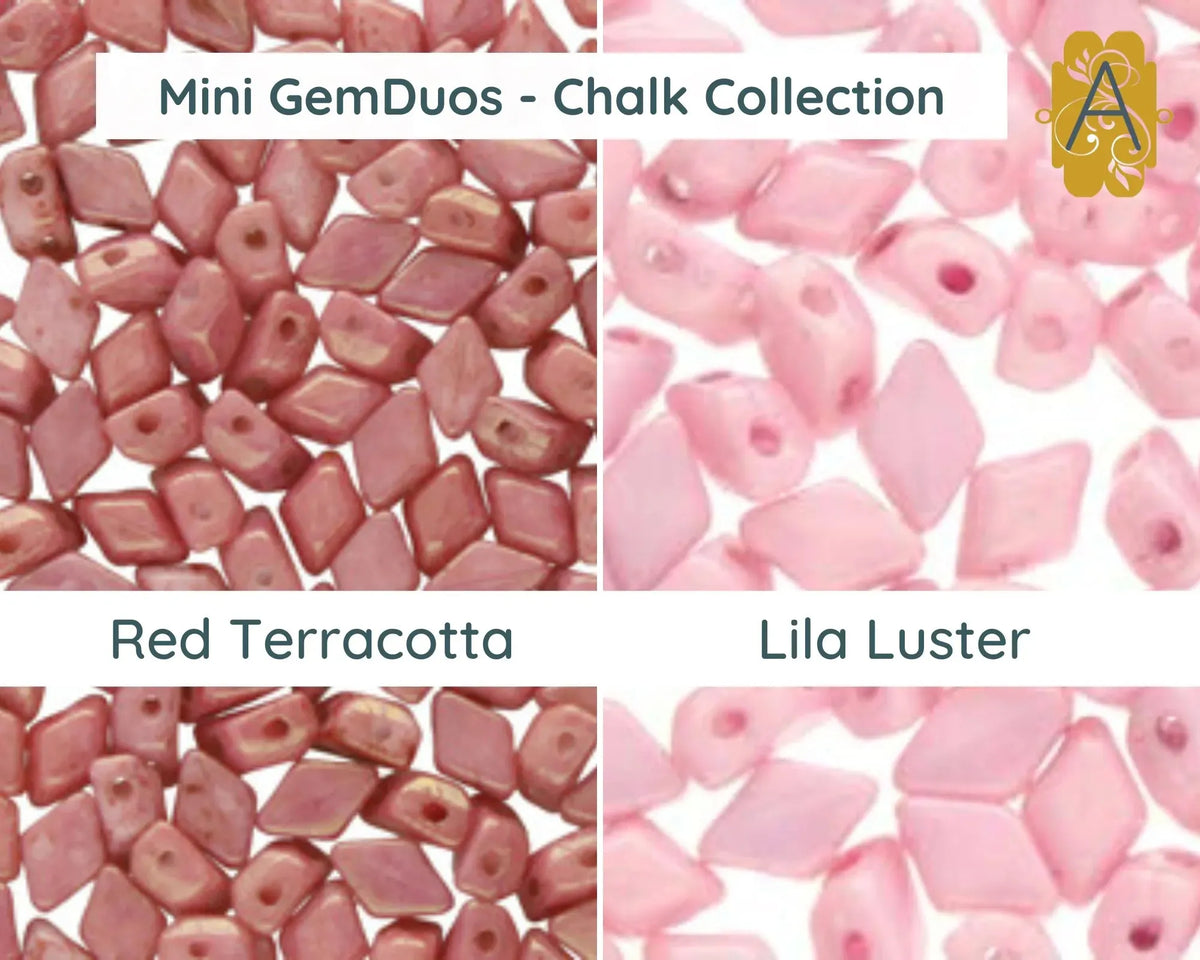 NEED SEPERATE LUSTER COLLECTION -Mini Gemduo Beads, 5g., Chalk & Luster Collection, 11 Colors - The Argus Collection