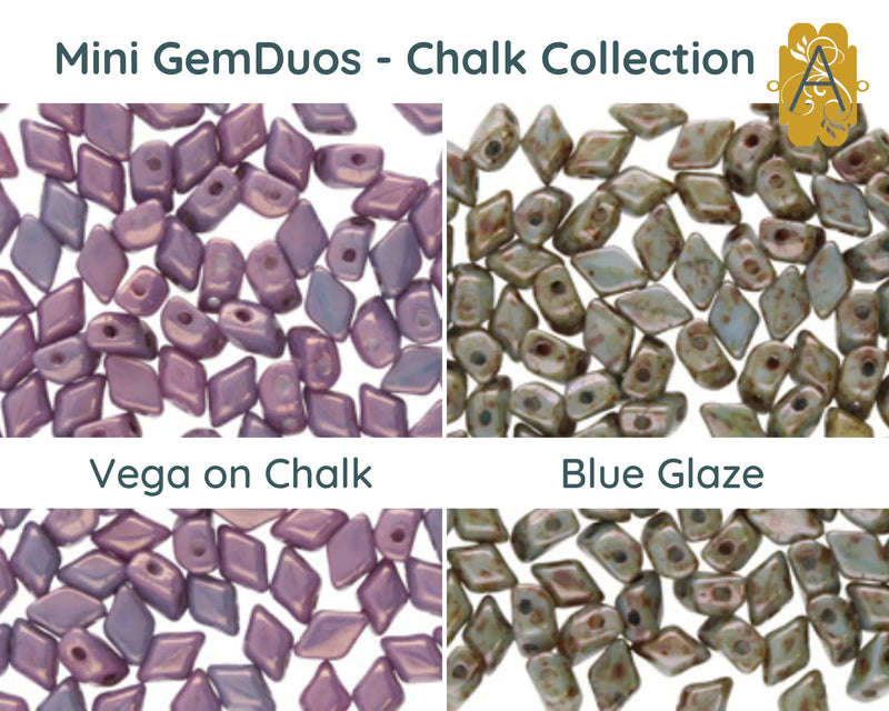 NEED SEPERATE LUSTER COLLECTION -Mini Gemduo Beads, 5g., Chalk & Luster Collection, 11 Colors - The Argus Collection