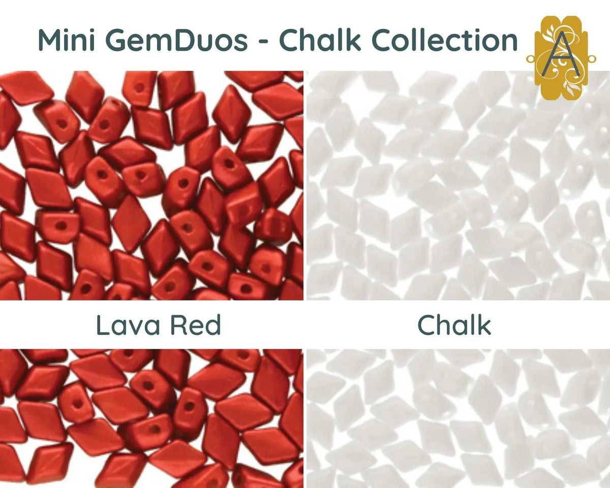 NEED SEPERATE LUSTER COLLECTION -Mini Gemduo Beads, 5g., Chalk & Luster Collection, 11 Colors - The Argus Collection