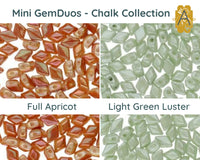 NEED SEPERATE LUSTER COLLECTION -Mini Gemduo Beads, 5g., Chalk & Luster Collection, 11 Colors - The Argus Collection