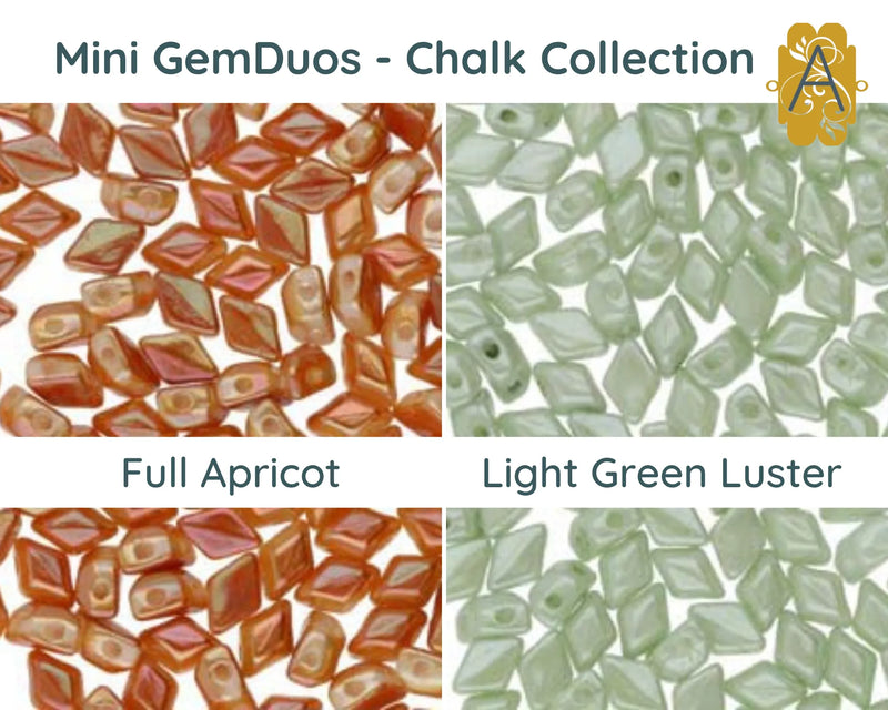 NEED SEPERATE LUSTER COLLECTION -Mini Gemduo Beads, 5g., Chalk & Luster Collection, 11 Colors - The Argus Collection