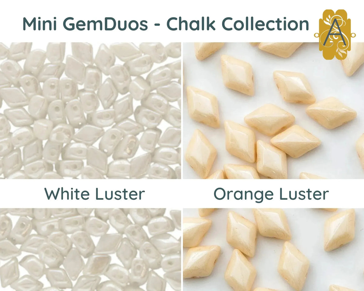 NEED SEPERATE LUSTER COLLECTION -Mini Gemduo Beads, 5g., Chalk & Luster Collection, 11 Colors - The Argus Collection