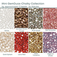 Mini Gemduo Beads, 5g., Chalk Collection, 8 Colors - The Argus Collection