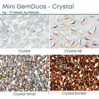 Mini Gemduo Beads, 5g., Crystal Collection, 4 Finishes