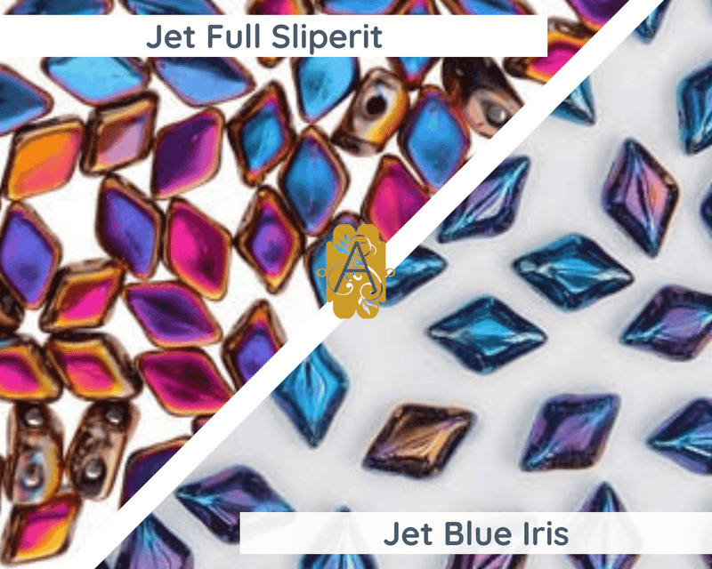 Mini Gemduos Beads, Jet Collection, 7 Finishes - The Argus Collection