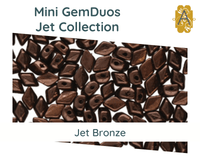 Mini Gemduos Beads, Jet Collection, 7 Finishes - The Argus Collection