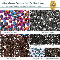 Mini Gemduos Beads, Jet Collection, 7 Finishes - The Argus Collection