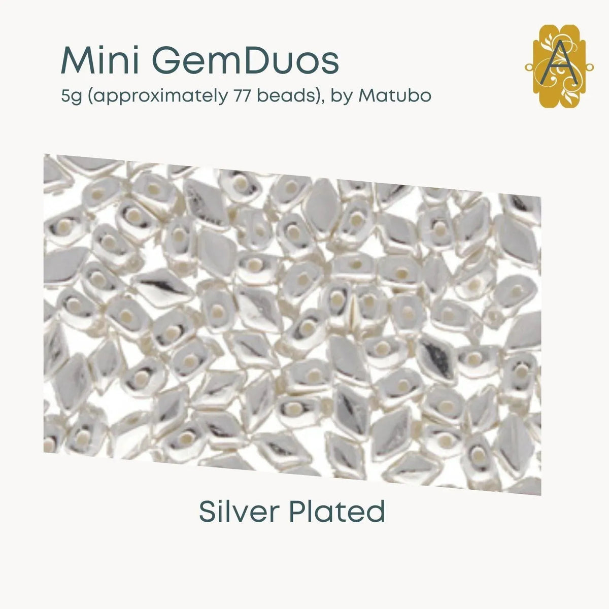 Mini Gemduo Beads, 5g., Crystal Collection, 4 Finishes - The Argus Collection