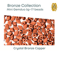 Mini Gemduo Beads, 5g., Bronze Collection, 6 Colors