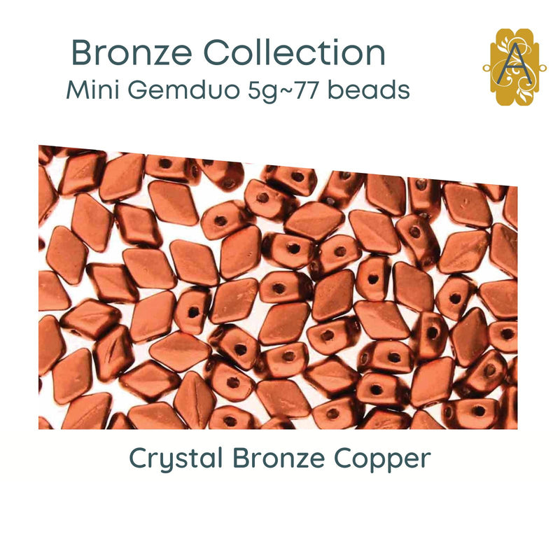 Mini Gemduo Beads, 5g., Bronze Collection, 6 Colors - The Argus Collection