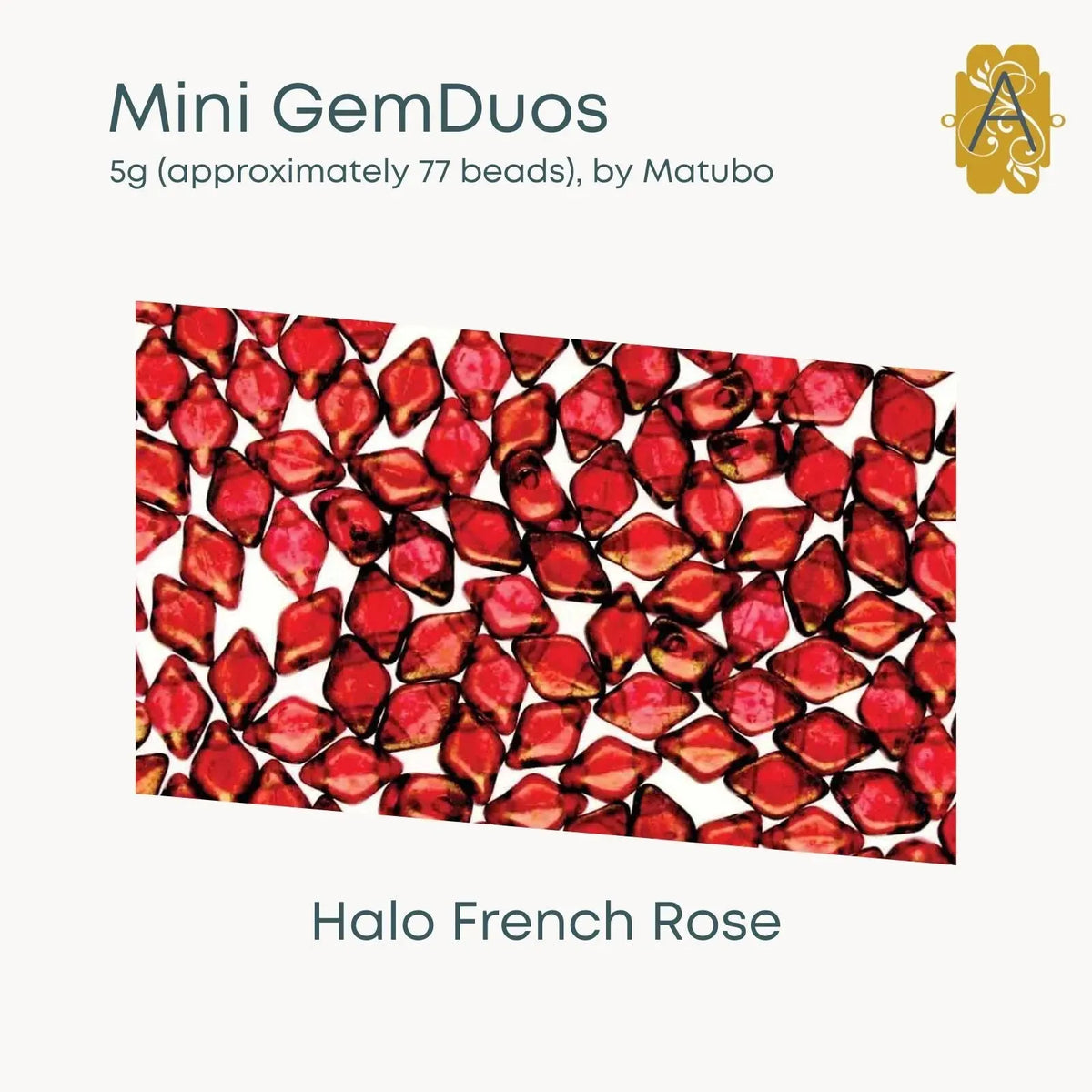 Mini Gemduo Beads, 5g., Halo French Rose - The Argus Collection