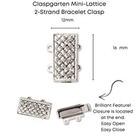 Claspgarten Mini-Lattice 2-Strand Box Clasp - The Argus Collection