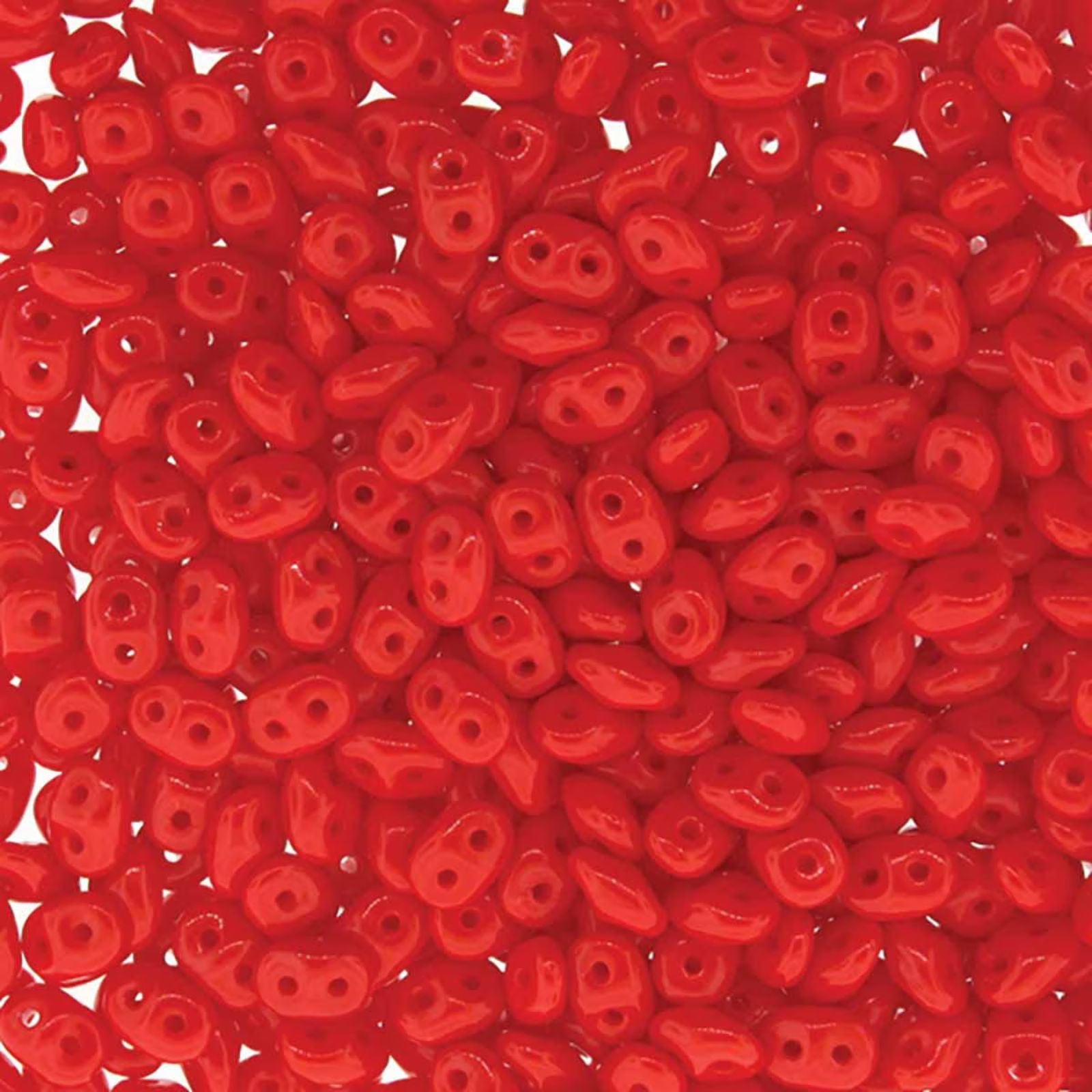 MIniduo Beads, Opaque Coral Red