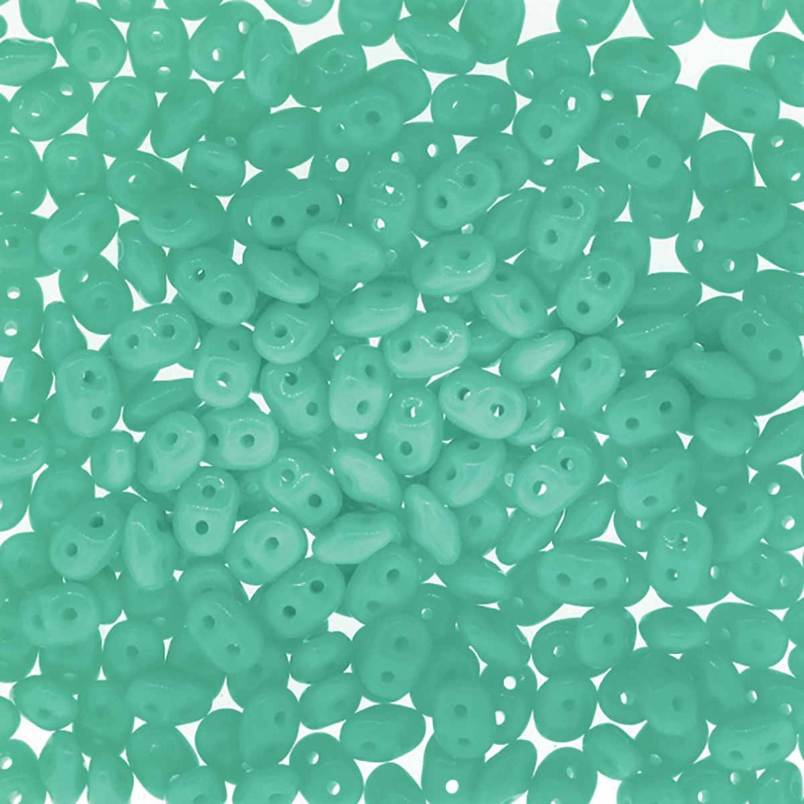 MIniduo Beads, Opaque Turquoise Green