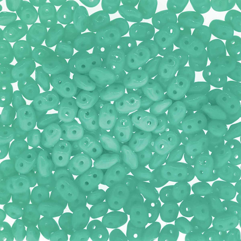 MIniduo Beads, Opaque Turquoise Green
