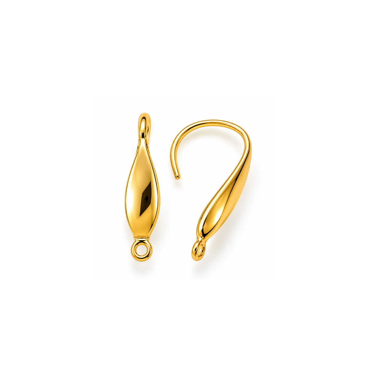 Monaco 5 surgical stainless steel ear wires in polished gold finish with front-facing attachment loops