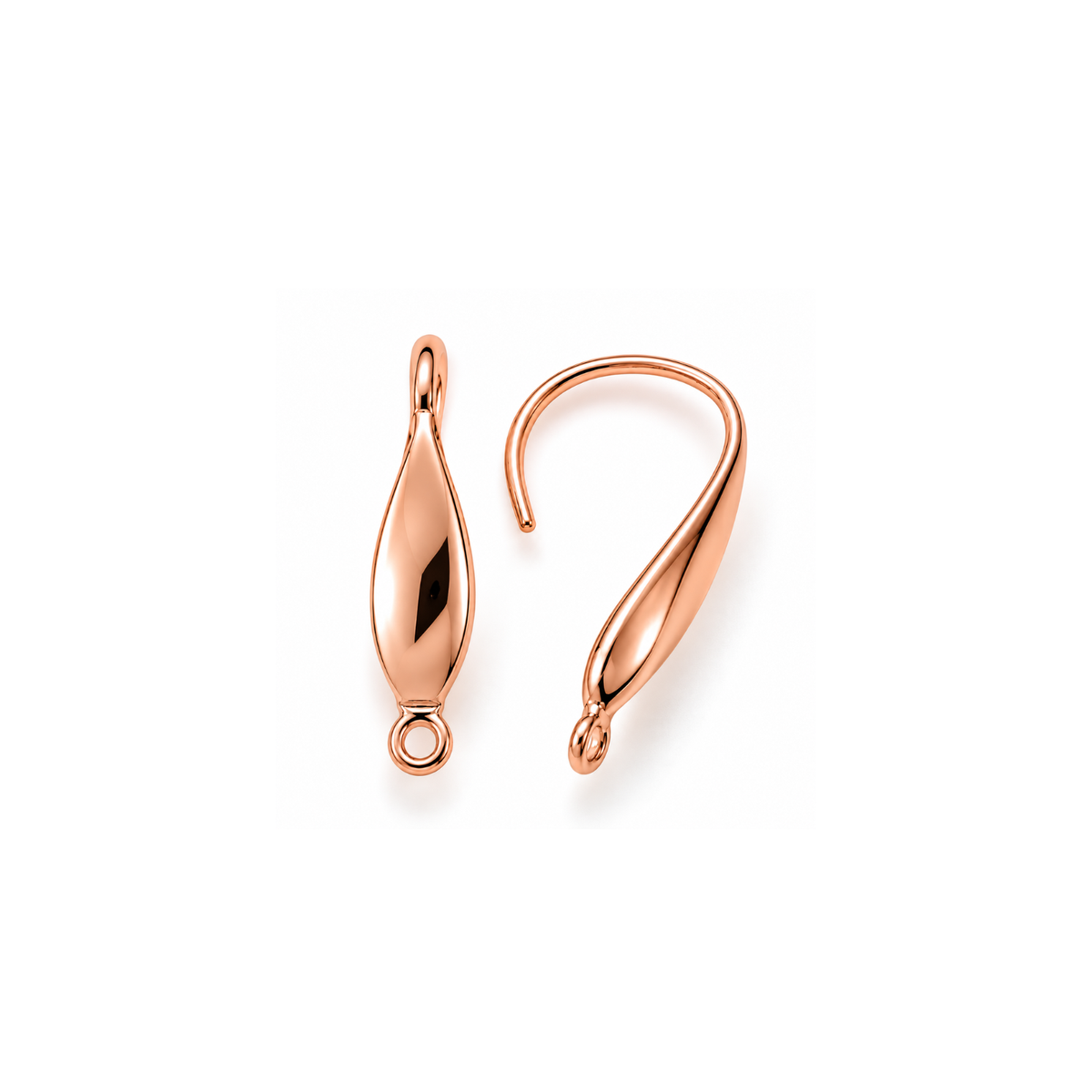 Monaco 5 surgical stainless steel ear wires in rose gold finish with front-facing attachment loops