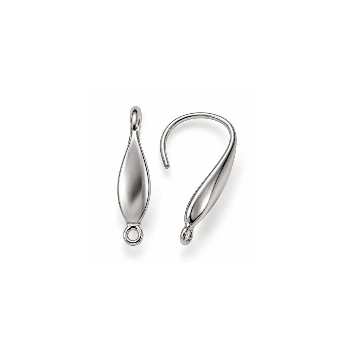 Monaco 5 surgical stainless steel ear wires in natural steel finish with decorative tapered fronts