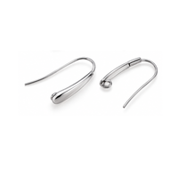 Monaco 6 stainless steel ear wires in Platinum finish with elegant decorative fronts and hidden back loops