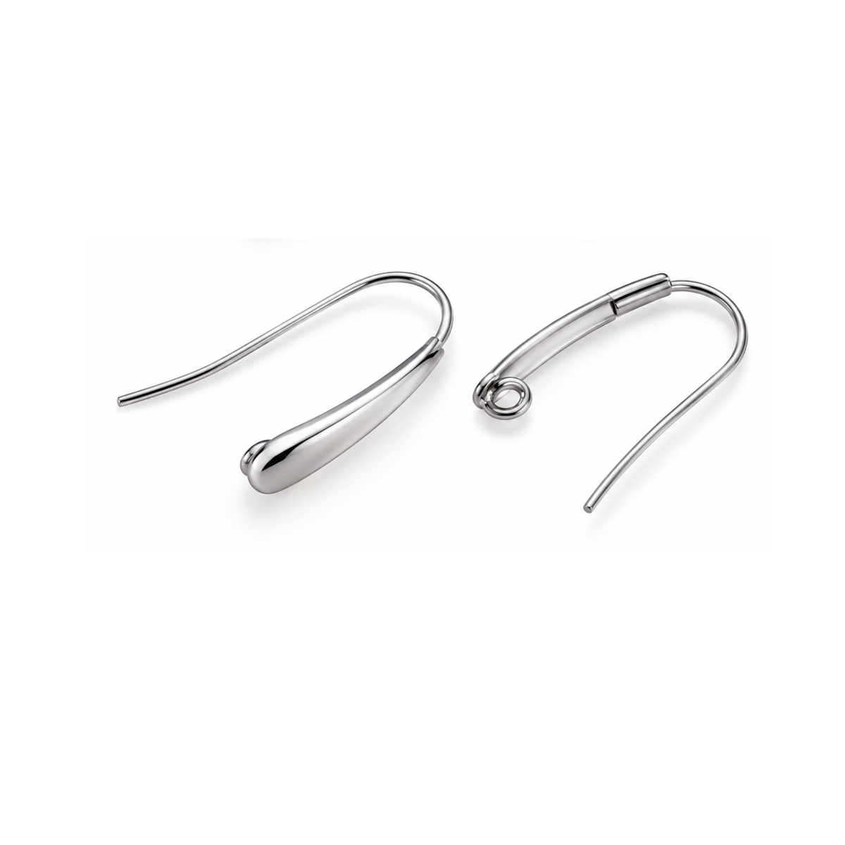 Monaco 6 stainless steel ear wires in Platinum finish with elegant decorative fronts and hidden back loops