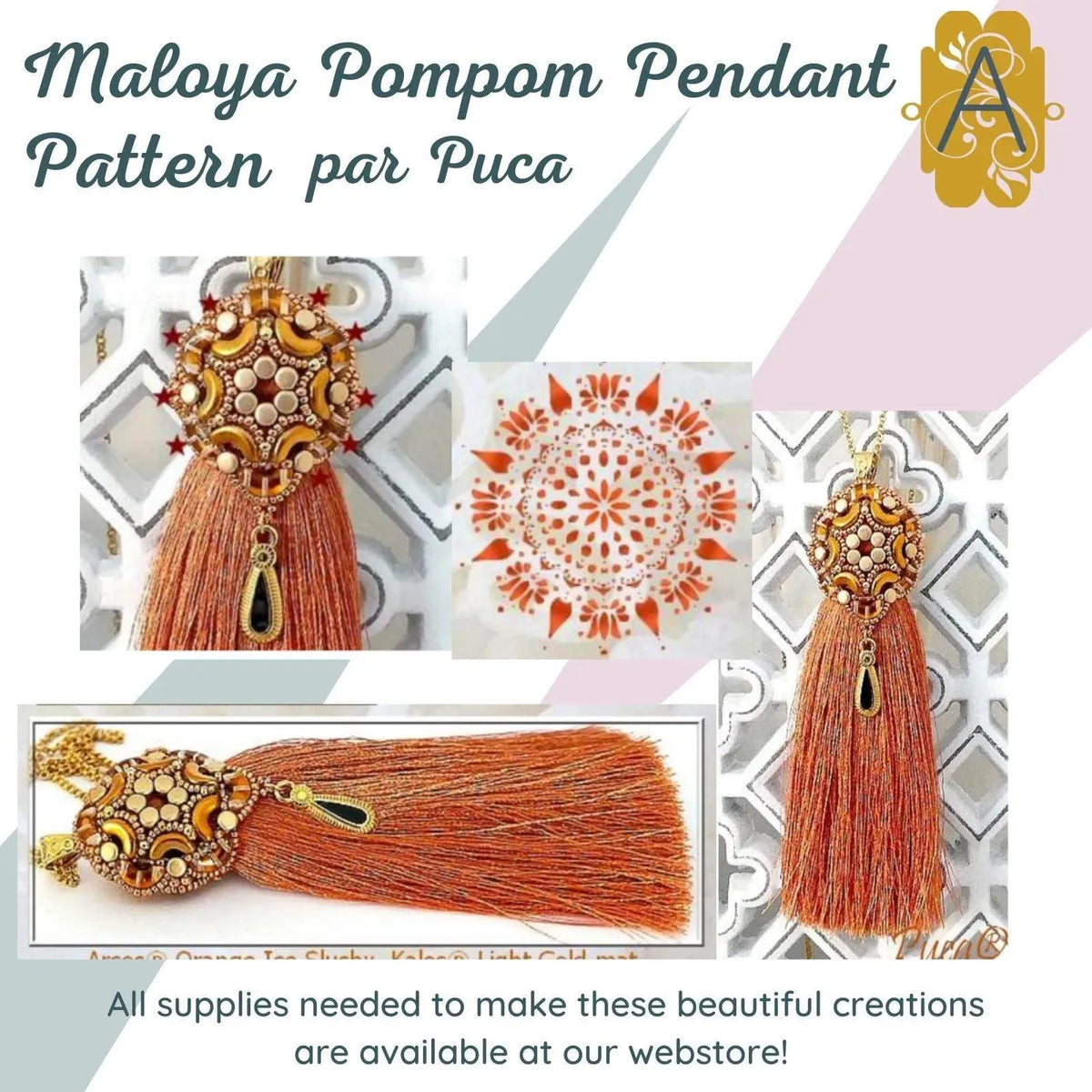 Maloya PomPom Pendant Pattern par Puca - The Argus Collection