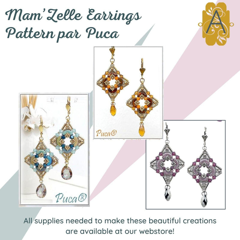 Mam'Zelle Earrings Pattern par Puca - The Argus Collection