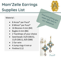 Mam'Zelle Earrings Pattern par Puca - The Argus Collection