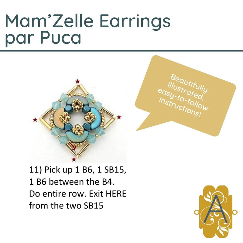 Mam'Zelle Earrings Pattern par Puca - The Argus Collection