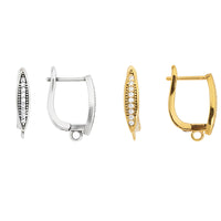 Marquise Pave Leverback Earrings, 1 Pair