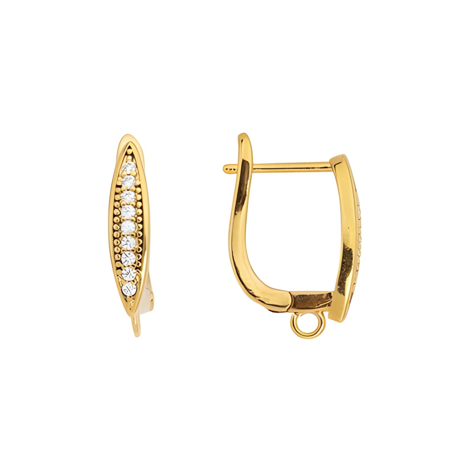 Marquise Pave Leverback Earrings, 1 Pair