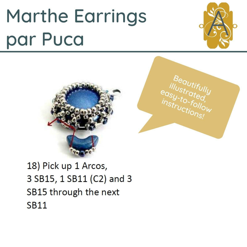 Marthe Earrings Pattern par Puca - The Argus Collection