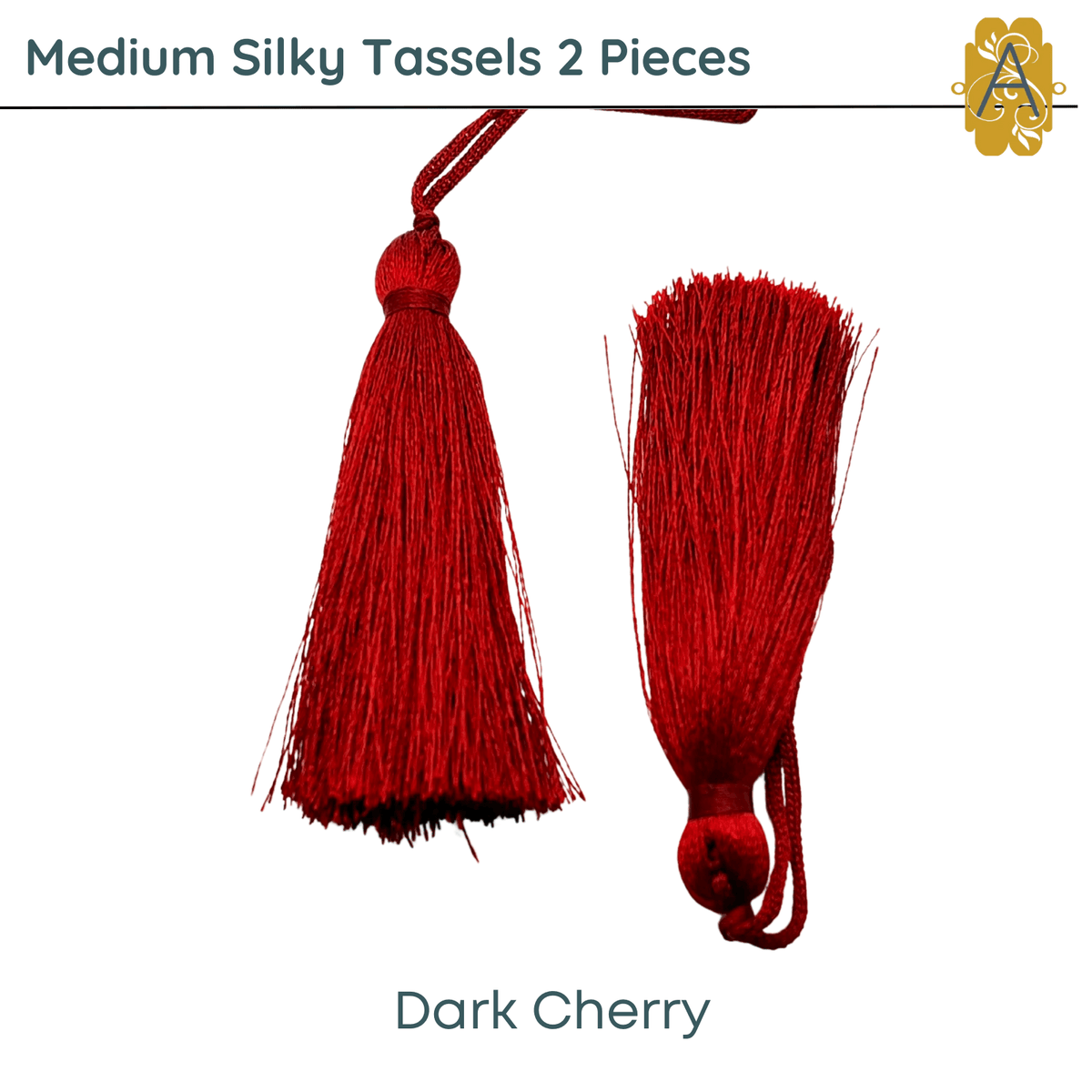 Medium Silky Tassels, Reds & Pinks, 2 Pcs. 8cm or 3 inches - The Argus Collection