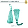 Medium Silky Tassels, Green Shades, 2 Pcs. 8cm, 3.2 Inches - The Argus Collection