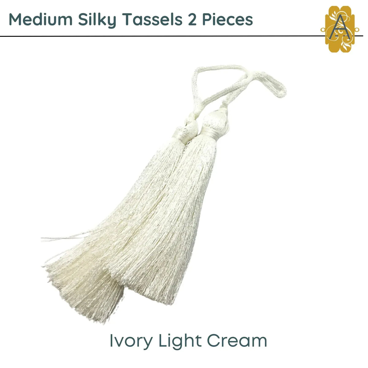 Medium Silky Tassels, Neutral Collection, 3 Pieces - The Argus Collection