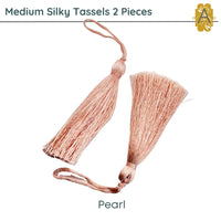 Medium Silky Tassels, Neutral Collection, 3 Pieces - The Argus Collection