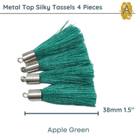 Metal Top Tassels, 38mm or 1.5", 10 Colors, 4 Pieces