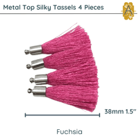 Metal Top Tassels, 38mm or 1.5", 10 Colors, 4 Pieces