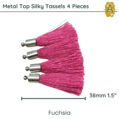 Metal Top Tassels, 38mm or 1.5", 10 Colors, 4 Pieces - The Argus Collection