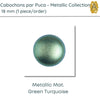 Cabochons par Puca, 18mm, Metallic Matte Collection, 3 Colors - The Argus Collection