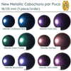 Cabochons par Puca, 18mm or 25mm, New Metallic Collection, 6 Colors - The Argus Collection