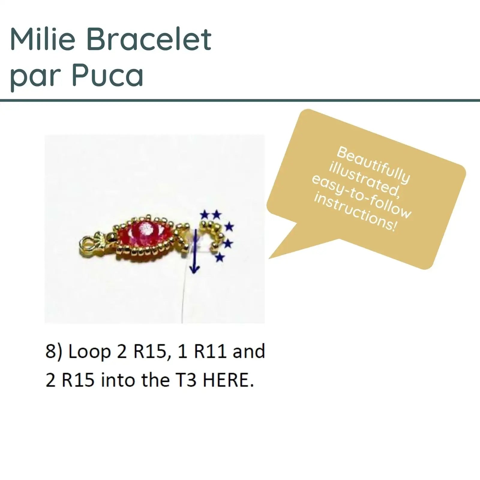 Milie Bracelet Pattern par Puca® - The Argus Collection