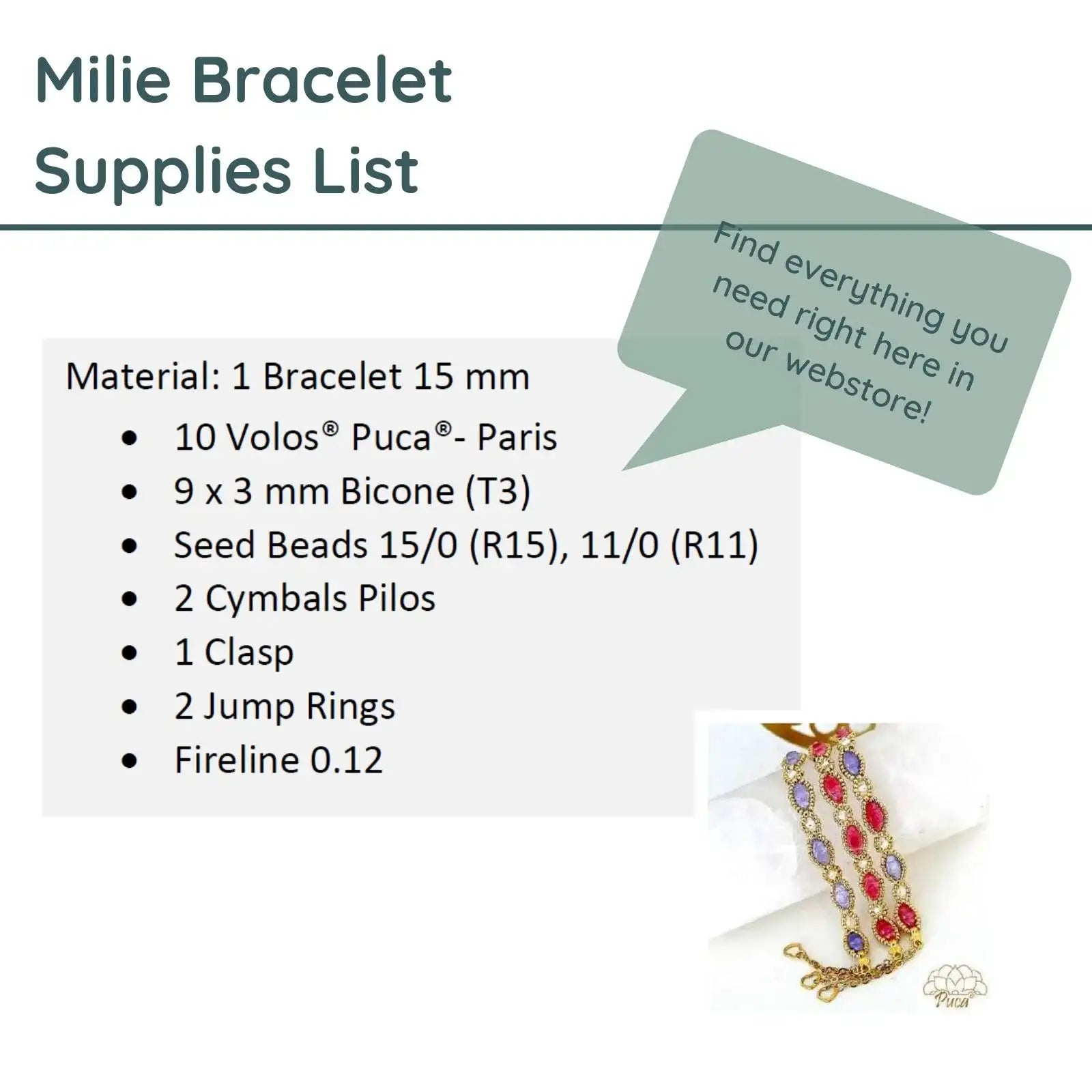 Milie Bracelet Pattern par Puca® - The Argus Collection