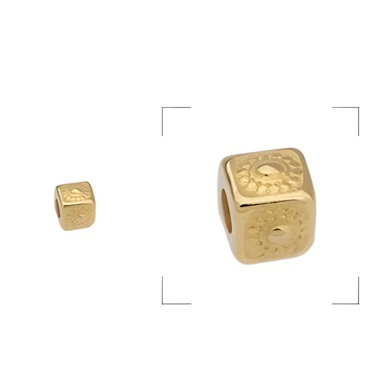 MiniBeadCube_SpacerBead-24KGoldPlated-Example - The Argus Collection