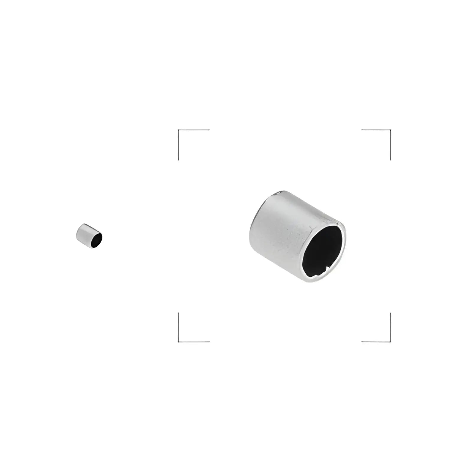 Cylinder Brass Crimp Bead or End Cap - Cylinder Brass Crimp Bead or End Cap - Antique Silver , The Argus Collection