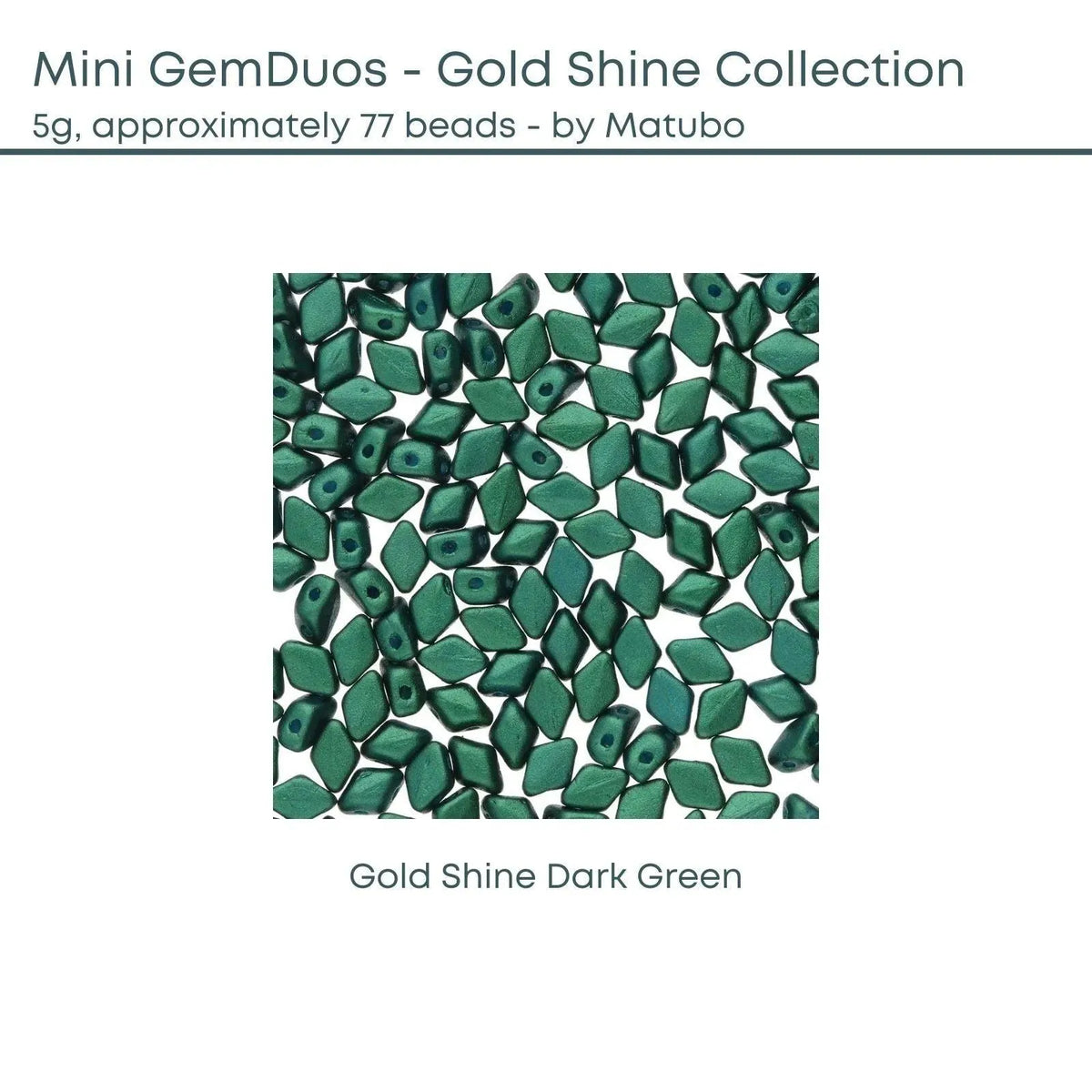 Mini Gemduo Beads, 5g., Gold Shine Collection, 5 Colors - The Argus Collection