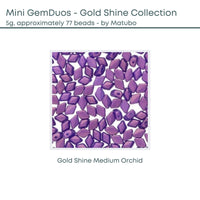 Mini Gemduo Beads, 5g., Gold Shine Collection, 5 Colors - The Argus Collection