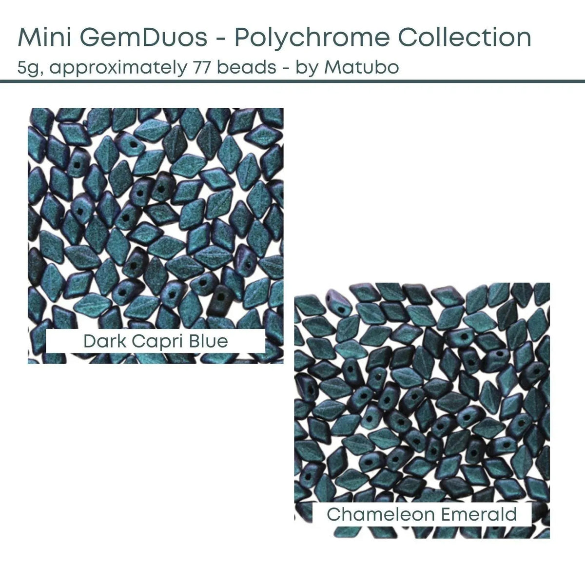 Mini Gemduo Breads, 5g., Polychrome Collection, 2 Colors - The Argus Collection