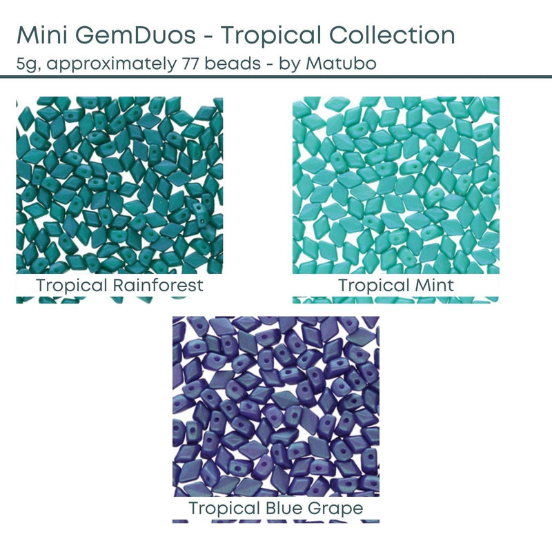 Mini Gemduo Breads, 5g., Tropical Collection 3 Colors - The Argus Collection